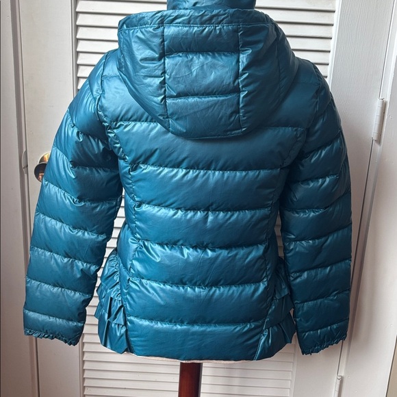 Betsy Johnson | Teal Puffer Jacket with Hood - Picture 12 of 13
